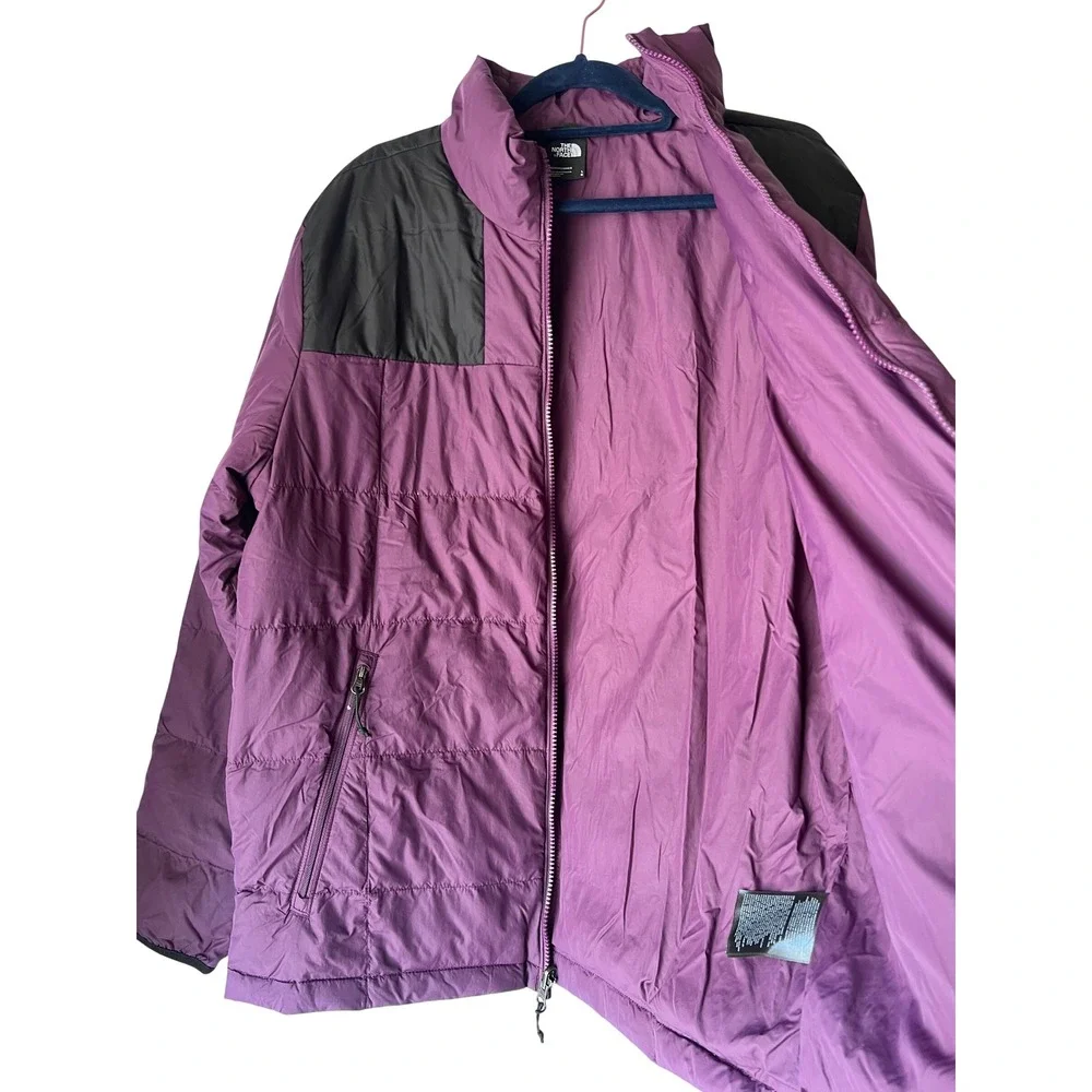 The North Face 550 Down Puffer Jacket Mens Large Purple Black Full Zip